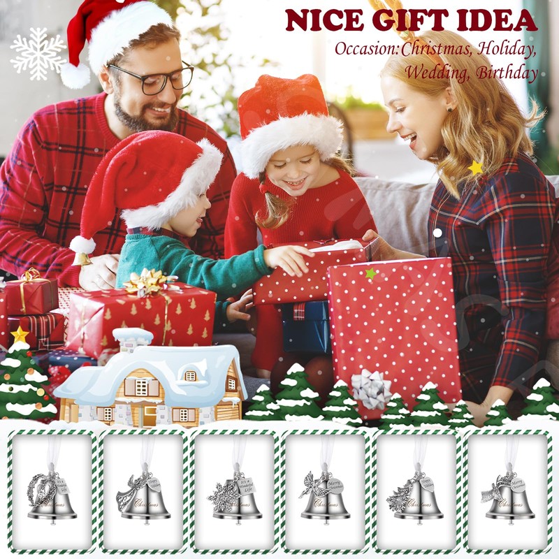 Jenaai 12 Set Christmas Bell Ornament Christmas Tree Hanging Ornament