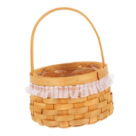 Gadpiparty Woven Flower Basket Holder for Home Decor and Flower Arranging Handcrafted Basket with Handle for Housewarming Gifts Multi-purpose Storage for Living Room Bedroom and Events