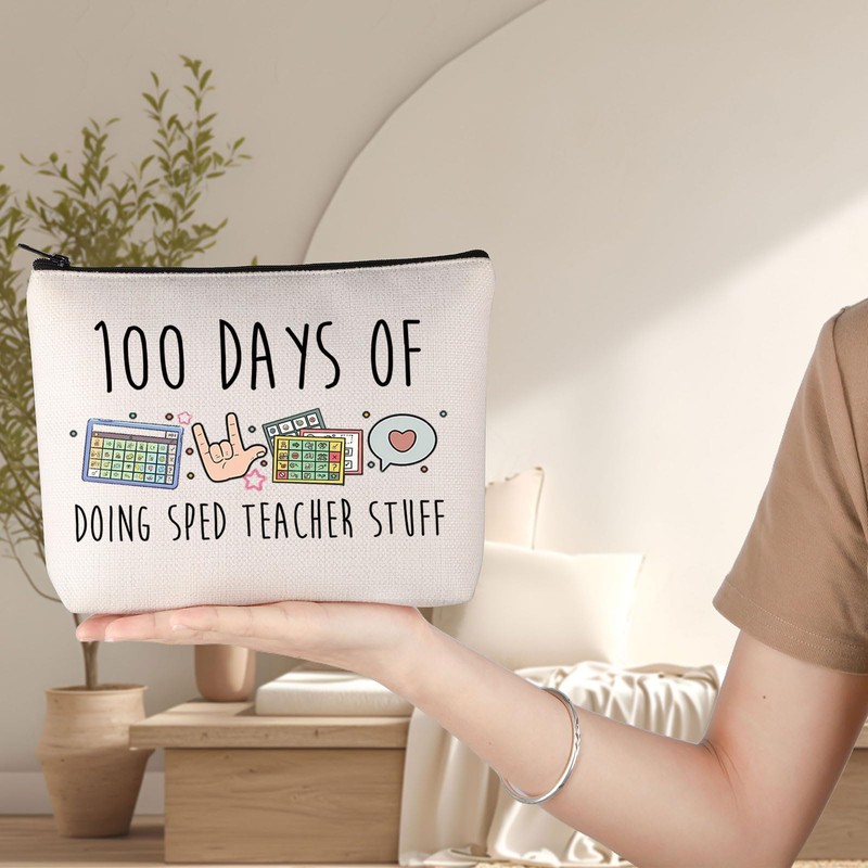 Make-up-Tasche mit Reißverschluss, Aufschrift "100 Days Sped Teacher", Sped UK
