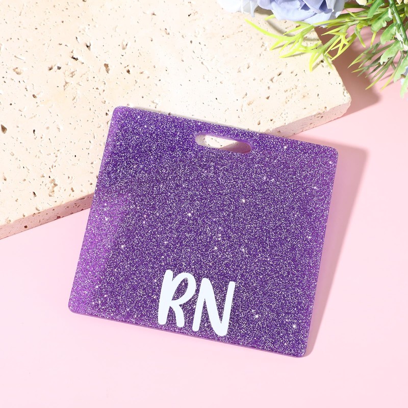 HJZHII RN Badge Buddy Card, Nursing Glitter Nurse Badge Buddy