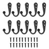 GLADFRESIT 10 Pieces Coat Hooks - Black Single Prong Metal