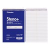 Blueline high-capacity steno pad, medium/college rule, blue cover, 180 white