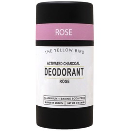 All Natural Rose Deodorant - Baking Soda & Aluminum Free. Includes Essential Oils, Magnesium, Charcoal for Adults, Kids, Sensitive Skin. Vegan | 3oz | Made in USA