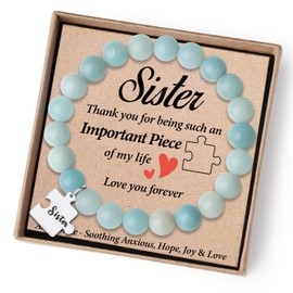 THEMEROL Valentines Sister Gifts for Sisters Gifts from Sister Birthday Gifts Ideas Stocking Stuffers Cool Big Sister Little Sister Gifts from Brother Best Sister Ever Bracelet Mothers Day Christmas