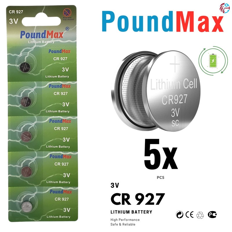PoundMax CR 927 Batteries 3v Lithium Button Cell Battery Combo