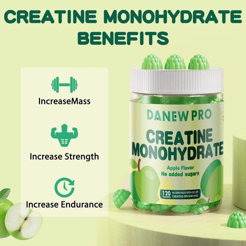 DANEW Pro Creatine Monohydrate Gummies for Men & Women, Creatine