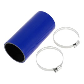 X AUTOHAUX 1 Set 65mm/2.56" ID 150mm/5.91" Length 0 Degree Blue Black Silicone Hose with Clamps Coolant Hose Universal