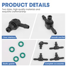 4 pieces return nipples common rail injectors 1x 2-way L 3x 3-way T connection 5 mm outlet 6 mm lines high temperature plastic sealing guarantee including sealing rings for diesel returns