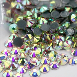 MISDONR 1440 Pieces Crystal AB SS16 Hotfix Rhinestones 4mm Flatback Rhinestones for Clothes Shoes Crafts