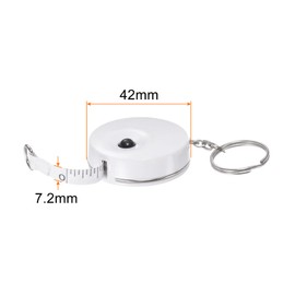 HARFINGTON 2pcs Measuring Tape 1.5M/60-inch Retractable Tailors Tape Measure Pocket Size with Key Chain for Body, Fabric, Sewing and Crafts Measurements, White