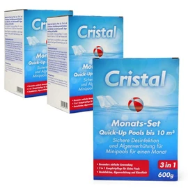 3-in-1 Complete Care for Small Quick-Up Pools up to 10 m³ Safe Disinfection and Algae Prevention for Mini Pools for One Month Especially Easy to Use Clear Effect Portion Bags (3 x 600 g)