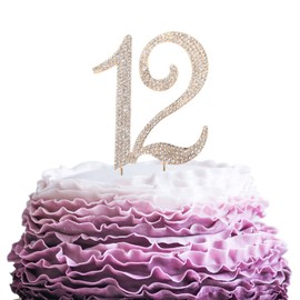 LINGPAR - Decoración para tarta con cristales decorativos (12 unidades), color dorado, Dorado