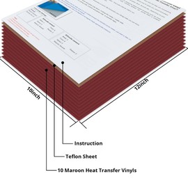 JANDJPACKAGING Maroon HTV Heat Transfer Vinyl