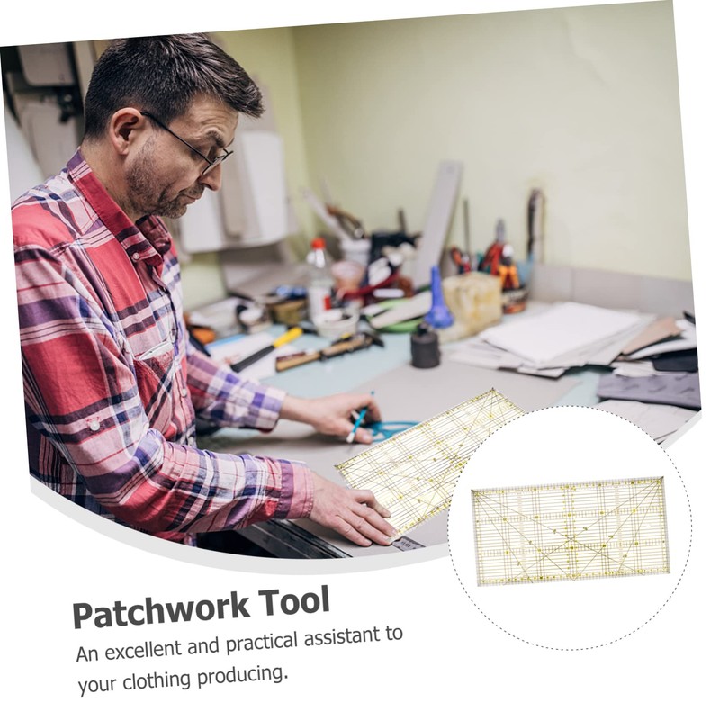 jojofuny Patchwork Ruler for Quilting Sewing Transparent Measuring Tool with