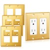 Zonon 4 Pack Gold Outlet Covers 4.6" x 4.6", Double