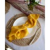 Generic Mustard Yellow 100% Linen Cloth Cotton Square Napkins, Set