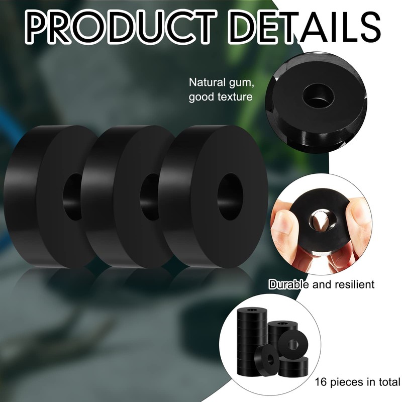 16 Pcs Rubber Isolation Pads Thick Rubber Washers 1.5 Inch