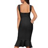 Madam Uniq Women Shoulder Strap Sleeveless Fishtail Midi Bandage Dress