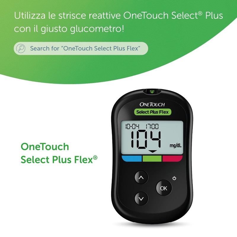 OneTouch Select® Plus Strisce reattive per 25 test glicemici per
