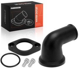 A-Premium Black Aluminum 90° 360 Swivel Water Neck/Thermostat Housing Compatible with Chevy 265-502 Big-Block Small-Block, with O-Ring & 2 Bolts, 4.3L 4.4L 4.6L 4.9L 5.0L 5.4L 5.7L 6.5L 6.6L 7.4L