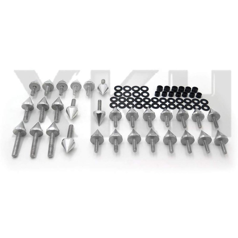 XKH- Motorcycle Silver Motorcycle Spike Fairing Bolts Compatible with 2001