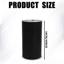 QQWD 32FT x 4" Carbon Fiber Wrap for Cars Tape, 3D Automotive Pinstriping Tape Anti-Scratch Self-Adhesive Vinyl Decals for Car Body, Doors, Hoods，Mirrors, Universal Pinstriping Decoration DIY Sticker