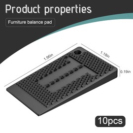 10 Pcs Wedges,Plastic Shims Spacers Furniture Levellers Table Leveling Feet Pads Wedge Flexible Floor Spacer Alignment Tables Ltable Leg Help Sliding Spacereg Shim Griddle Kit Black,for Level Wardrobe