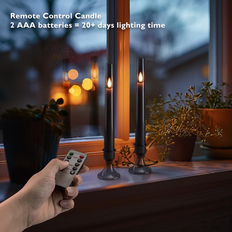 Homemory 6 Pcs Flameless Taper LED Candles with Remote and