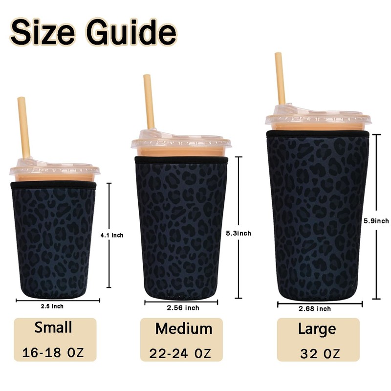 Reusable Insulated Sleeve for Iced Coffee Cup, Coffee Neoprene Sleeve