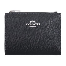 Coach FCR983 CR983 Bifold Wallet, Black, Cross-Grain, Leather, Billfold Wallet, Women's, Outlet Product, Brand: Parallel Imported, Black