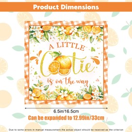 20Pcs Little Cutie Baby Shower Napkins, A Little Cutie Is On The Way Party Supplies, Disposable Orange Fruit Paper Napkins, Citrus Beverage Cocktail Napkin for Baby Shower Birthday Party Decorations