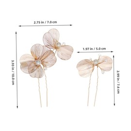 Beavorty 2pcs Vintage Rhinestone Hair Shaped Bridal Hairpins with Flower Design Comfortable Durable Wedding Hair Accessories for Women