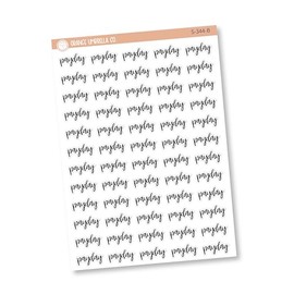 Payday Planner Stickers, Script "Payday" Labels, Black Print Planning Stickers, F7 (S-344-B)