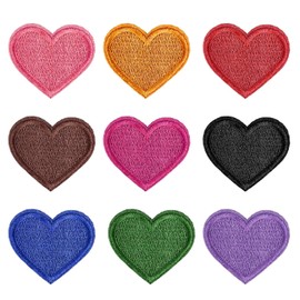 Heart Embroidery Patches, 27 Pieces Heart Patches for Iron-on, Heart Patches for Sew-on, 4.3 x 3.7 cm, Heart Shape Iron on Patch for Clothes, Hats, Jacket, Jeans, Backpacks, Bag, DIY Decoration