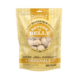 Better Belly Chicken Liver Rawhide Mini Dog Bones, 26-Count