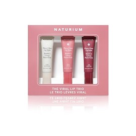 Naturium The Viral Lip Trio - Phyto-Glow Lip Balm With Shea Butter & Squalane, Sheer Tinted Colour, Clear, Petal, Jam, 3 x 10 ml