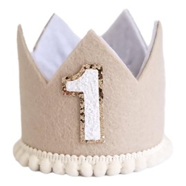 RJFUJP 1 Pcs Birthday Crown, Party Hats, First Birthday Decorations Boy, Concise Cute Birthday Hat, Suitable for Boys And Girls On Their First Birthday Celebration Gift