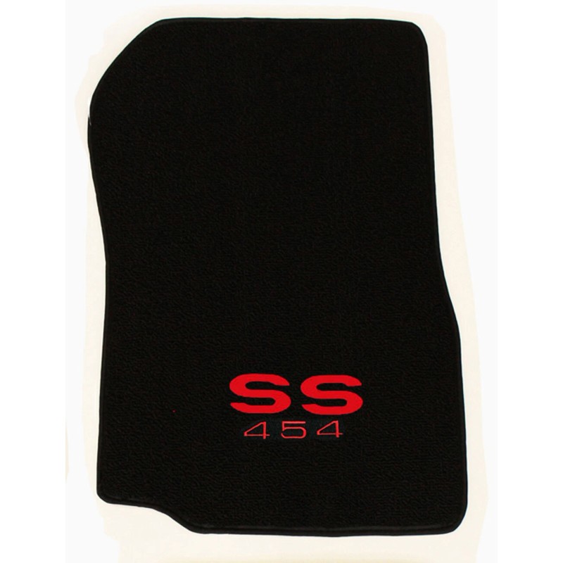 AFM NEW! 1968-1972 CHEVELLE Floor Mats Black Carpet Embroidered RED