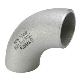 Flowbar Butt Weld Fitting SUS Long Elbow 40A B-90E(L)-10S-1" 1/2