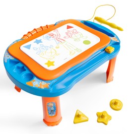 Lollipop Blippi Magnetic Writing Tablet for Kids – Ideal Baby & Toddler Toys – Magnetic Drawing Board with Stands, Pen, and Stamps – Blippi and Mika Inspired Learning Toys for Toddlers 3+