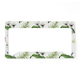CafePress Vintage Elegant Girly Floral License Plate Holder Aluminum License Plate Frame, License Tag Holder