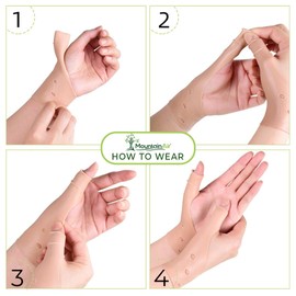 MountainAir Gel Thumb Braces (4 Pcs) – Waterproof and Unisex Wrist Brace With Thumb Support- Hand Brace for Arthritis Pain– Super Soft & Comfortable – Made With Latex Rubber (Light Brown).