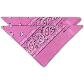 fashionchimp Nicki Neckerchief Made of 100% Cotton, Set of 2, Unisex Bandana, AZO-Free, Pink 02