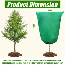 2 Pack 31" X 47"Plant Covers Freeze Protection,Thickened Plant Protection Cover Bags with Zipper Drawstring for Outdoor Winter Frost Cold Weather Shrubs Trees Covers,Frost Blanket from Wind and Pest