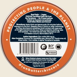 SunButter Skincare Sunscreen Surf Zinc Tan SPF 50 Tin 70g