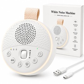 Ruido Blanco para Bebe con Luz, Maquina Ruido Blanco Portatil, 21 Sonidos Relajantes, Bocina Ruido para Dormir Adultos Niños, Lampara de White Noise | 3 Temporizadores | Función de Memoria