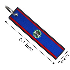JAVD Belize Flag Keychain Tag with Key Ring - Keys, Cars, Motorcycles, Backpacks, Luggage and Gifts - EDC (3 Pack), Green, Medium
