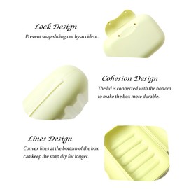 RETON 4 Pcs Portable Candy Color Soap Container Case Box Holder Organizer for Home, Bathroom, Hiking, Traveling, Camping and Other Outdoor Activities (4 Small)
