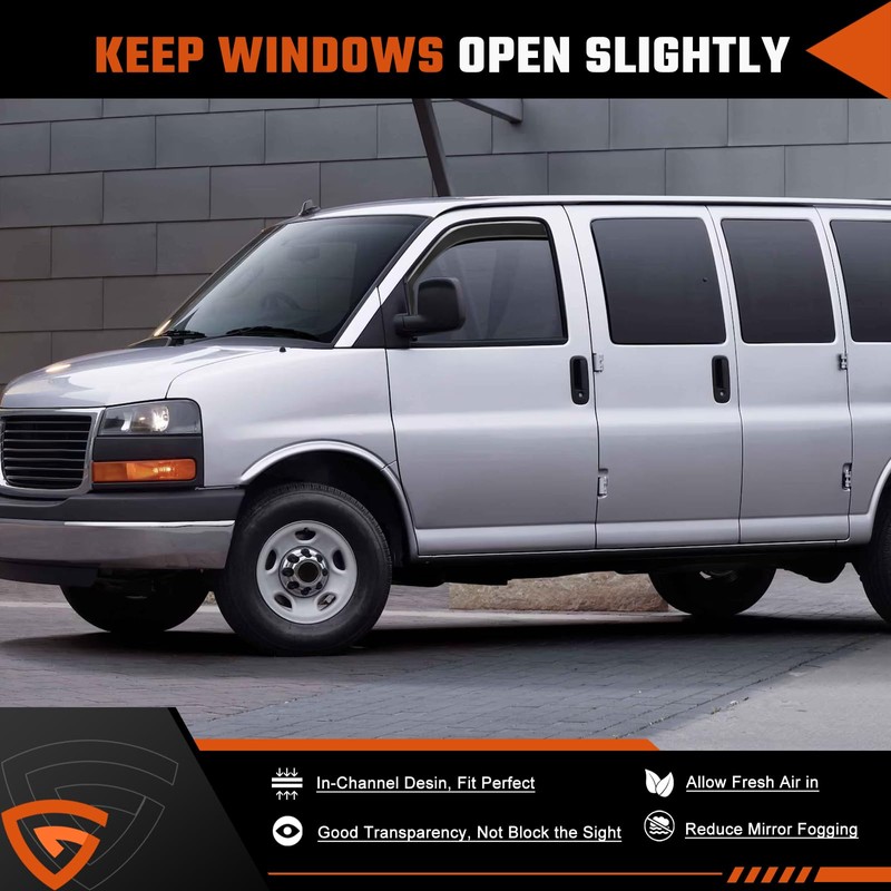 Rain Guards Fit for 1996-2026 Chevy Express Van 1500 &