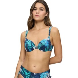 Triumph Summer Fleur WP Women's Bikini Top, Multicoloured (Turquoise - Dark Combination), 46, Multicoloured (Turquoise - Dark Combination), 46